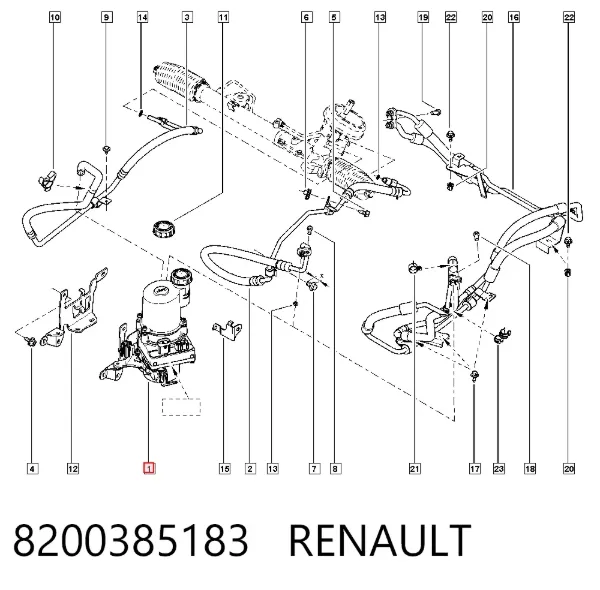 Pompa wspomagania hydraulicznego kierownicy 8200385183 Renault (RVI)