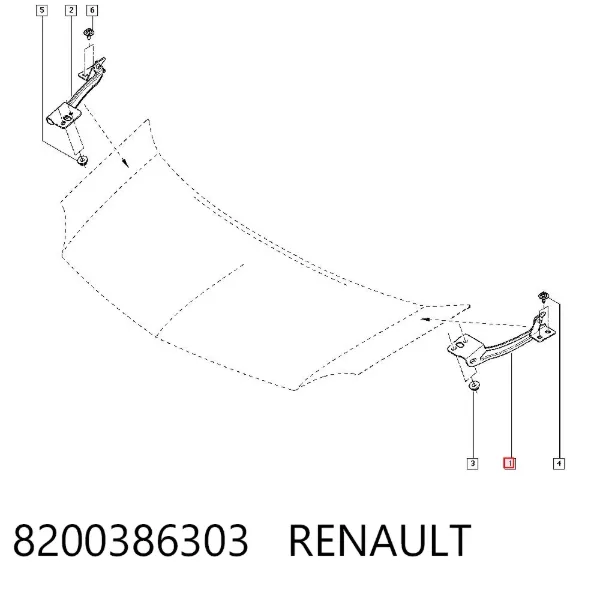 Zawias maski lewy 8200386303 Renault (RVI)
