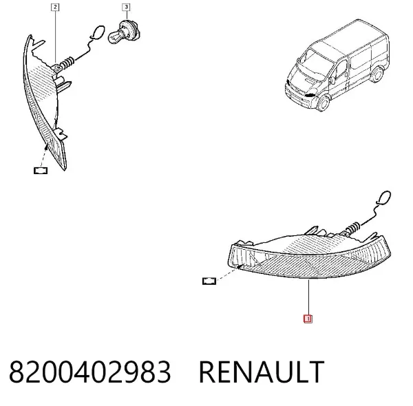 Kierunkowskaz lewy 8200402983 Renault (RVI)