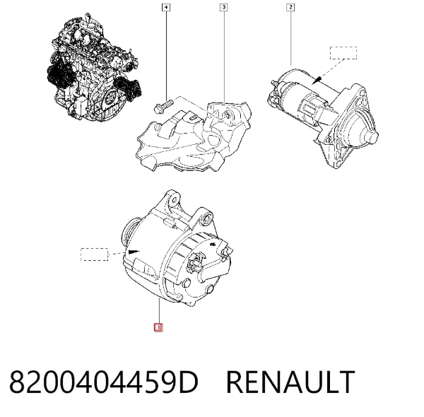 Alternator 8200404459D Renault (RVI)