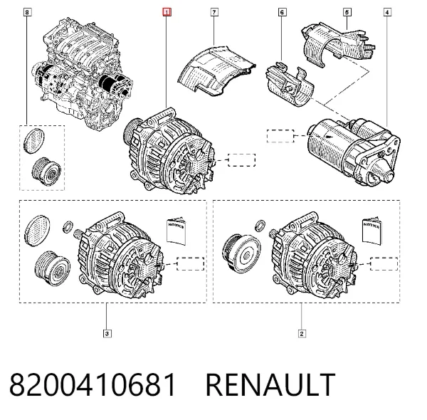 Alternator 8200410681 Renault (RVI)