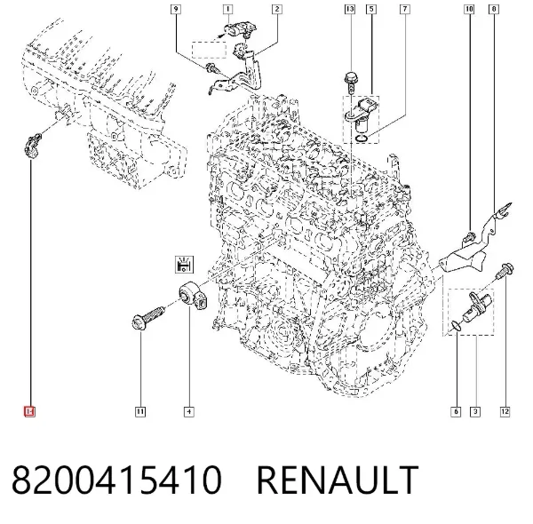 Czujnik temperatury powietrza wlotowego 8200415410 Renault (RVI)