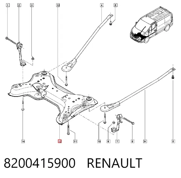 Korpus osi przedniej 8200415900 Renault (RVI)