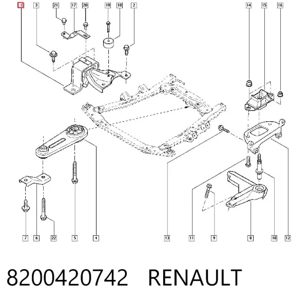 Poduszka (podpora) silnika prawa 8200420742 Renault (RVI)