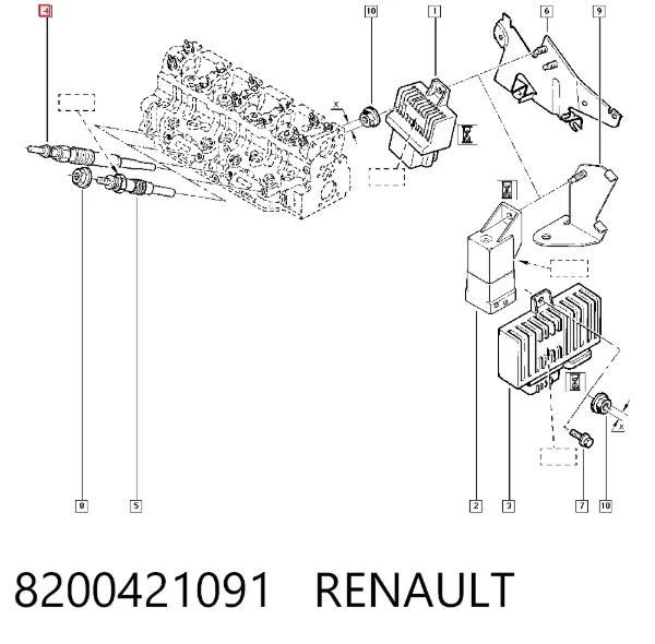 Świeca żarowa 8200421091 Renault (RVI)