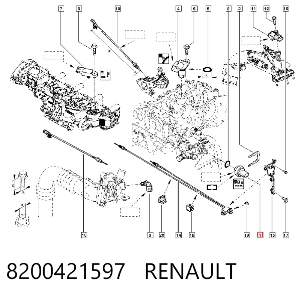Czujnik temperatury płynu chłodzącego 8200421597 Renault (RVI)