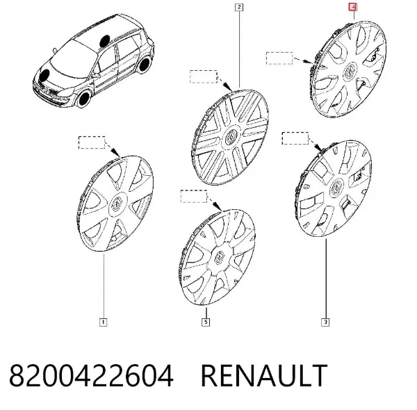 Kołpak do obręczy koła Renault Scenic GRAND II