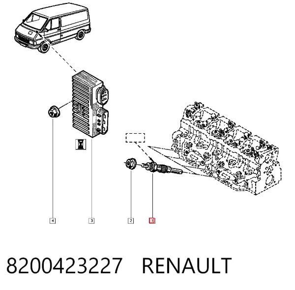 Świeca żarowa 8200423227 Renault (RVI)