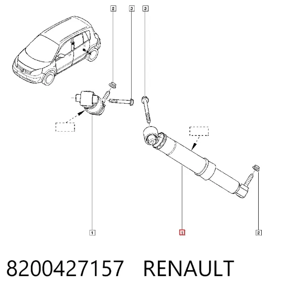 Amortyzator tylny 8200427157 Renault (RVI)