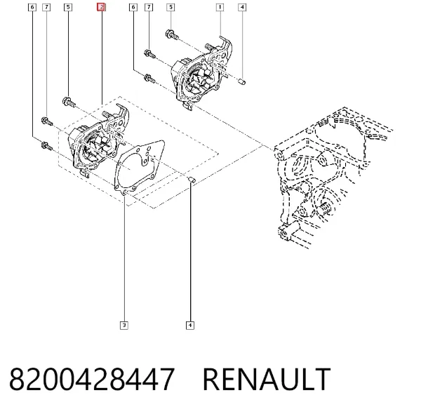 Pompa chłodząca wodna 8200428447 Renault (RVI)