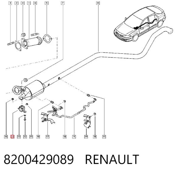 Poduszka mocowania tłumika 8200429089 Renault (RVI)