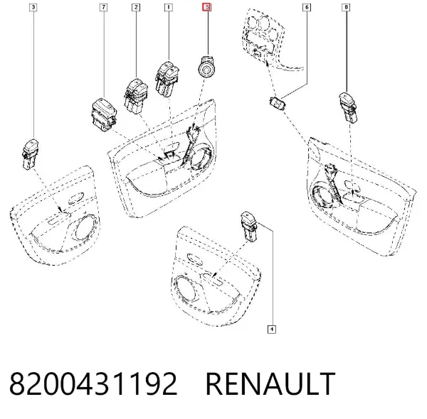 Sterownik lusterek bocznych, na drzwi 8200431192 Renault (RVI)