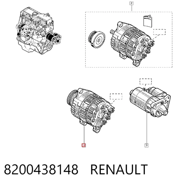 Alternator 8200438148 Renault (RVI)