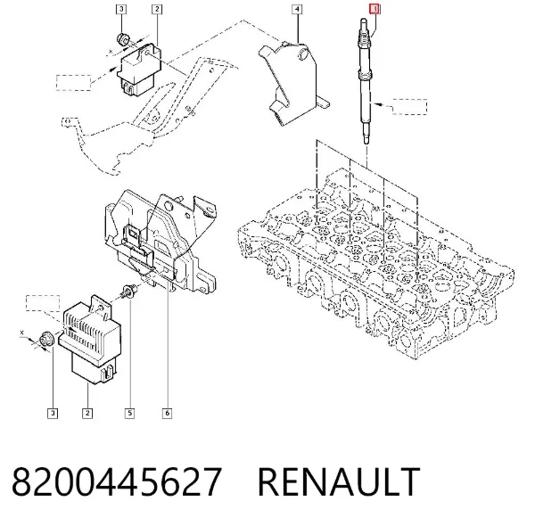 Świeca żarowa 8200445627 Renault (RVI)