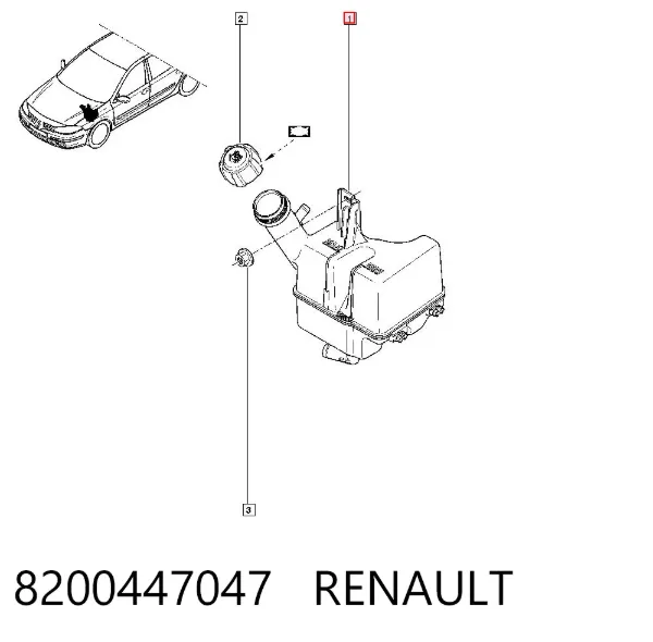 Zbiorniczek wyrównawczy układu chłodzenia 8200447047 Renault (RVI)