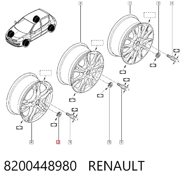 Kołpak do obręczy koła 8200448980 Renault (RVI)