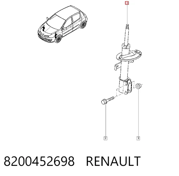 Amortyzator przedni 8200452698 Renault (RVI)