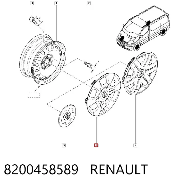 Kołpak do obręczy koła 8200458589 Renault (RVI)