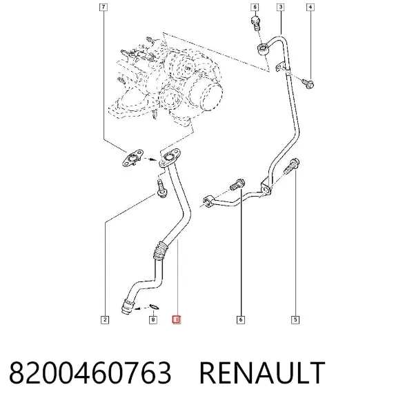 Rurka (przewód) spływu oleju z turbiny 8200460763 Renault (RVI)