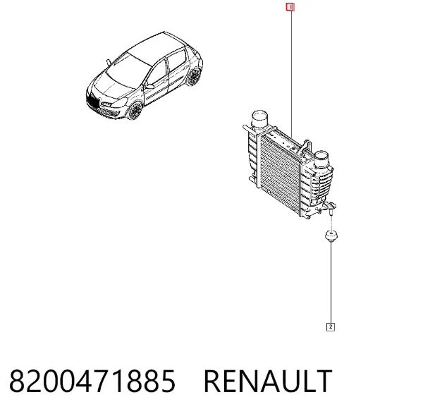 Chłodnica intercoolera 8200471885 Renault (RVI)