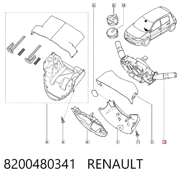 Przełącznik zespolony, w komplecie 8200480341 Renault (RVI)