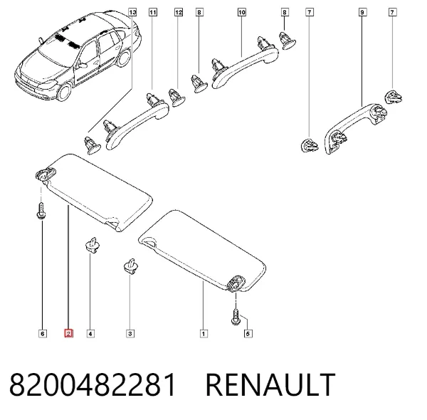 Osłona przeciwsłoneczna 8200482281 Renault (RVI)
