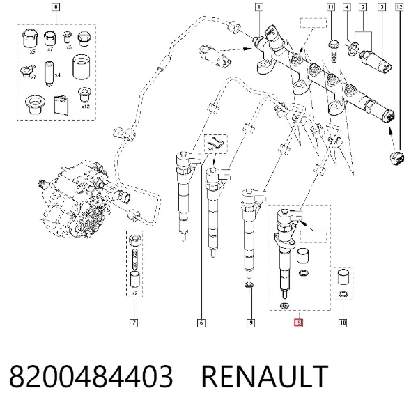 Wtryskiwacz paliwa 8200484403 Renault (RVI)
