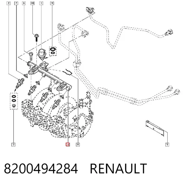 Rozdzielacz paliwa 8200494284 Renault (RVI)