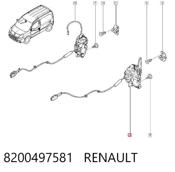 Zamek drzwi przednich lewych 8200497581 Renault (RVI)