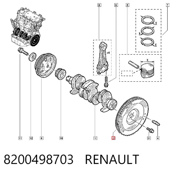 Koło zamachowe silnika Renault Twingo I
