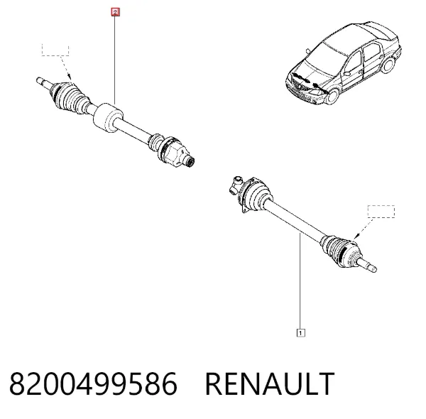 Półoś napędowa przednia prawa 8200499586 Renault (RVI)