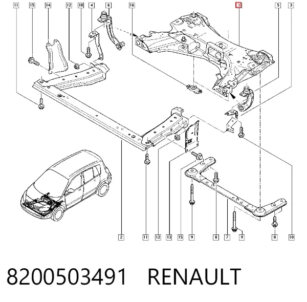 Korpus osi przedniej 8200503491 Renault (RVI)