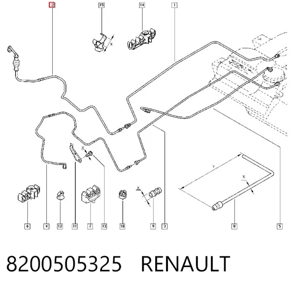 Rurka paliwa, od zbiornika do filtra paliwa 8200505325 Renault (RVI)