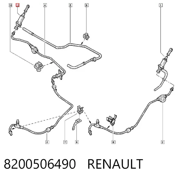 Cylinder sprzęgła główny 8200506490 Renault (RVI)