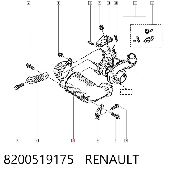 Konwerter-katalizator 8200519175 Renault (RVI)