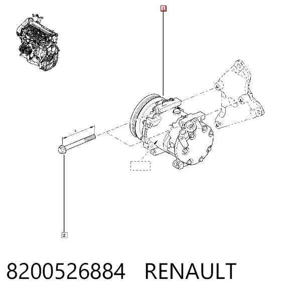 Sprężarka klimatyzacji 8200526884 Renault (RVI)