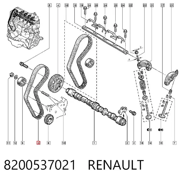Pasek rozrządu 8200537021 Renault (RVI)