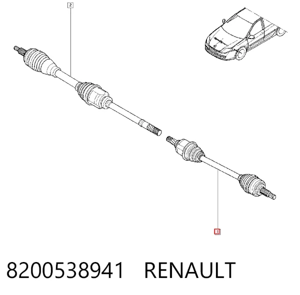 Półoś napędowa przednia lewa 8200538941 Renault (RVI)