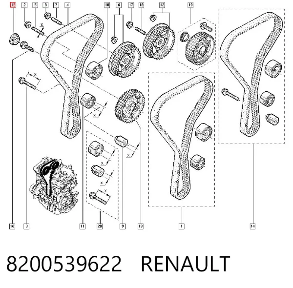 Uszczelniacz wałka rozrządu silnika 8200539622 Renault (RVI)