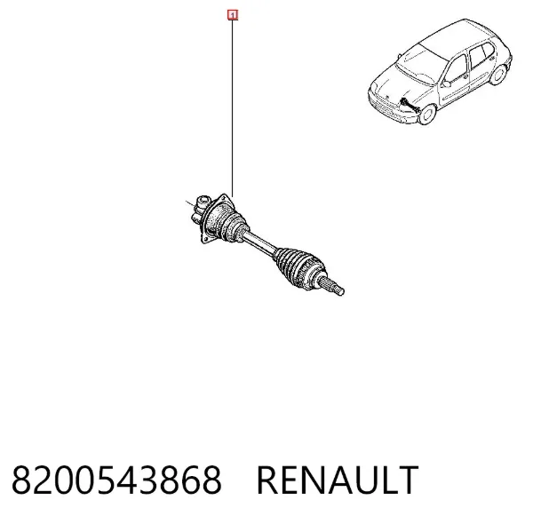 Półoś napędowa przednia lewa 8200543868 Renault (RVI)