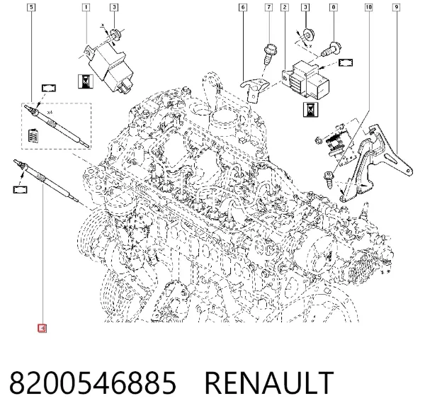 Świeca żarowa 8200546885 Renault (RVI)
