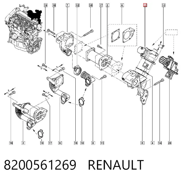 Zawór recyrkulacji spalin EGR 8200561269 Renault (RVI)