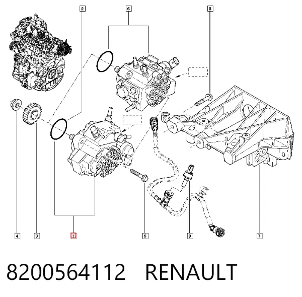 Pompa wtryskowa wysokiego ciśnienia 8200564112 Renault (RVI)