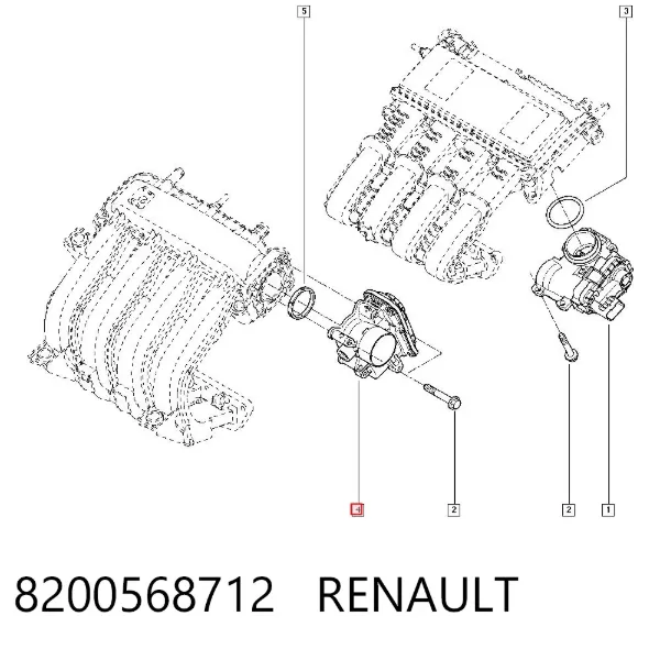 Przepustnica, komplet 8200568712 Renault (RVI)