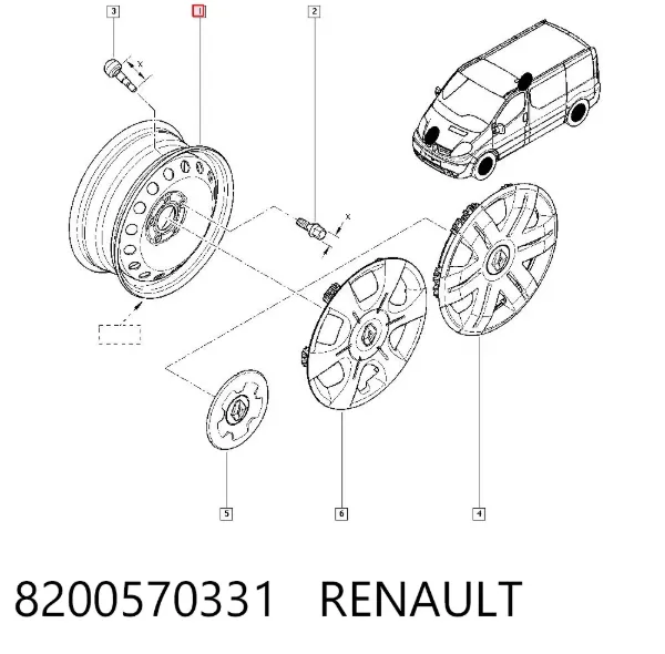 Felgi stalowe (kute) 8200570331 Renault (RVI)