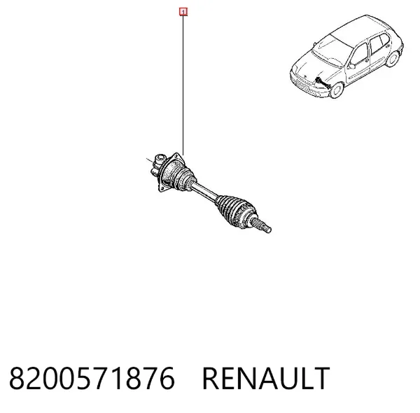 Półoś napędowa przednia lewa 8200571876 Renault (RVI)