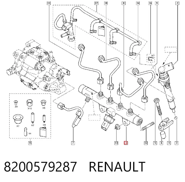 Rozdzielacz paliwa 8200579287 Renault (RVI)