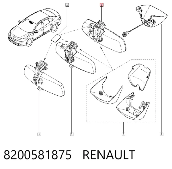 Lusterko wewnętrzne 8200581875 Renault (RVI)