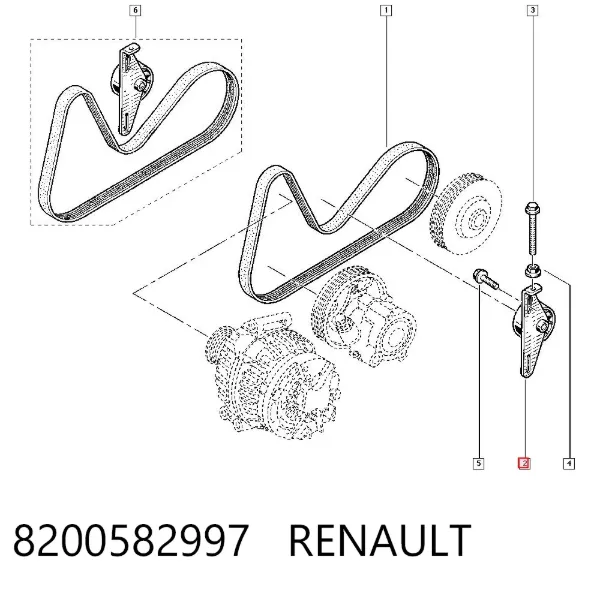 Napinacz paska napędowego 8200582997 Renault (RVI)