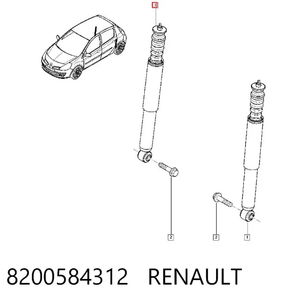 Amortyzator tylny 8200584312 Renault (RVI)